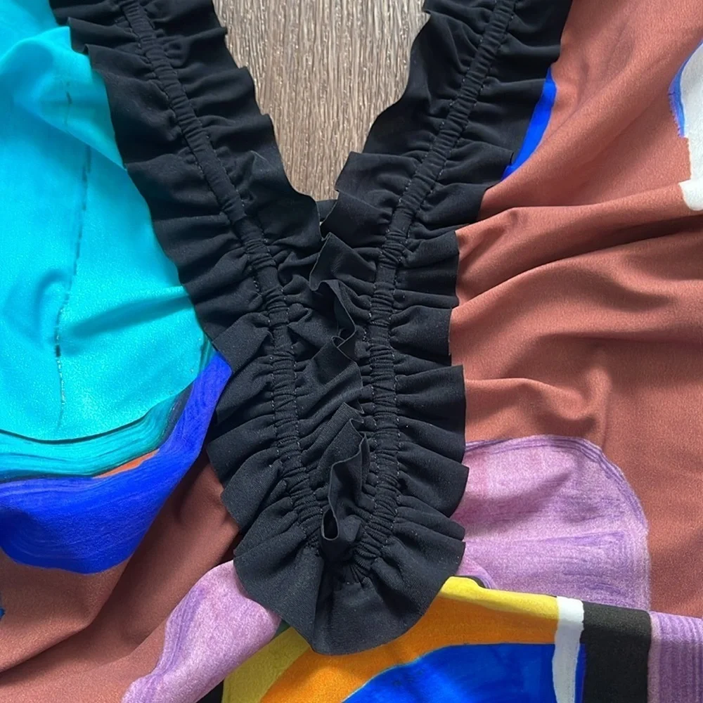 Shan Classique Deep V Ruffle Halter Fullpiece - Sunny
